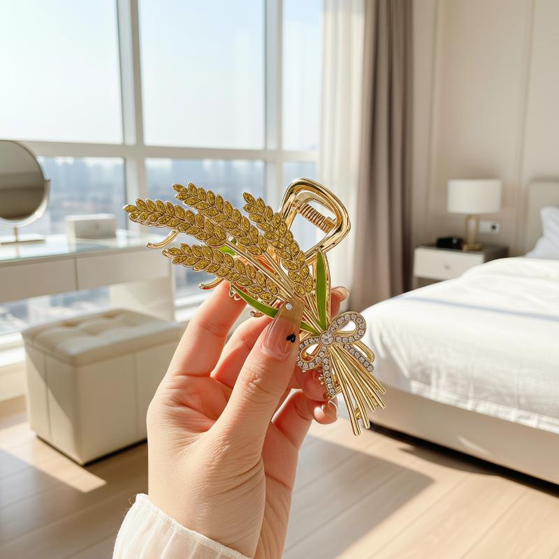 Women Formal Wear Designers - Alloy Wheat Design Hair Claw Clip