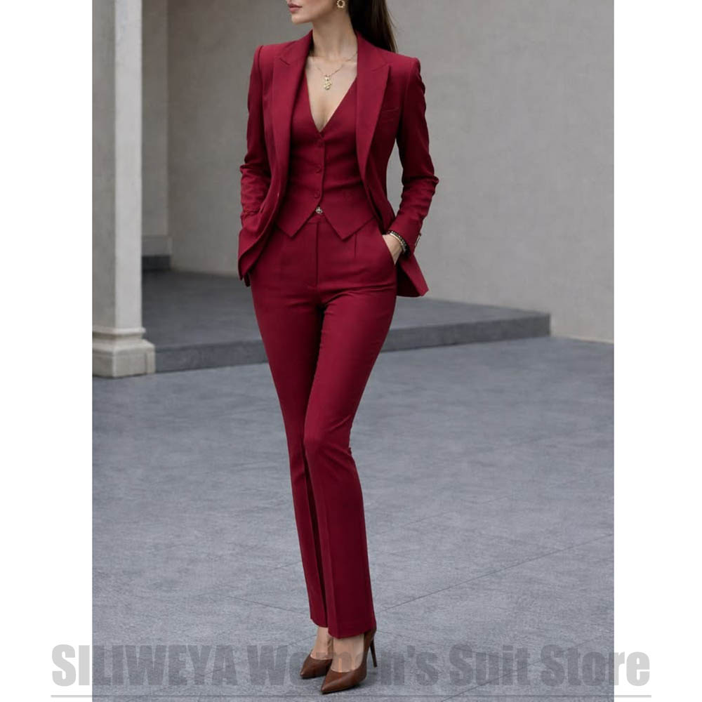 Women Formal Wear Outfits - Women 3 Piece Suit Set Blazer