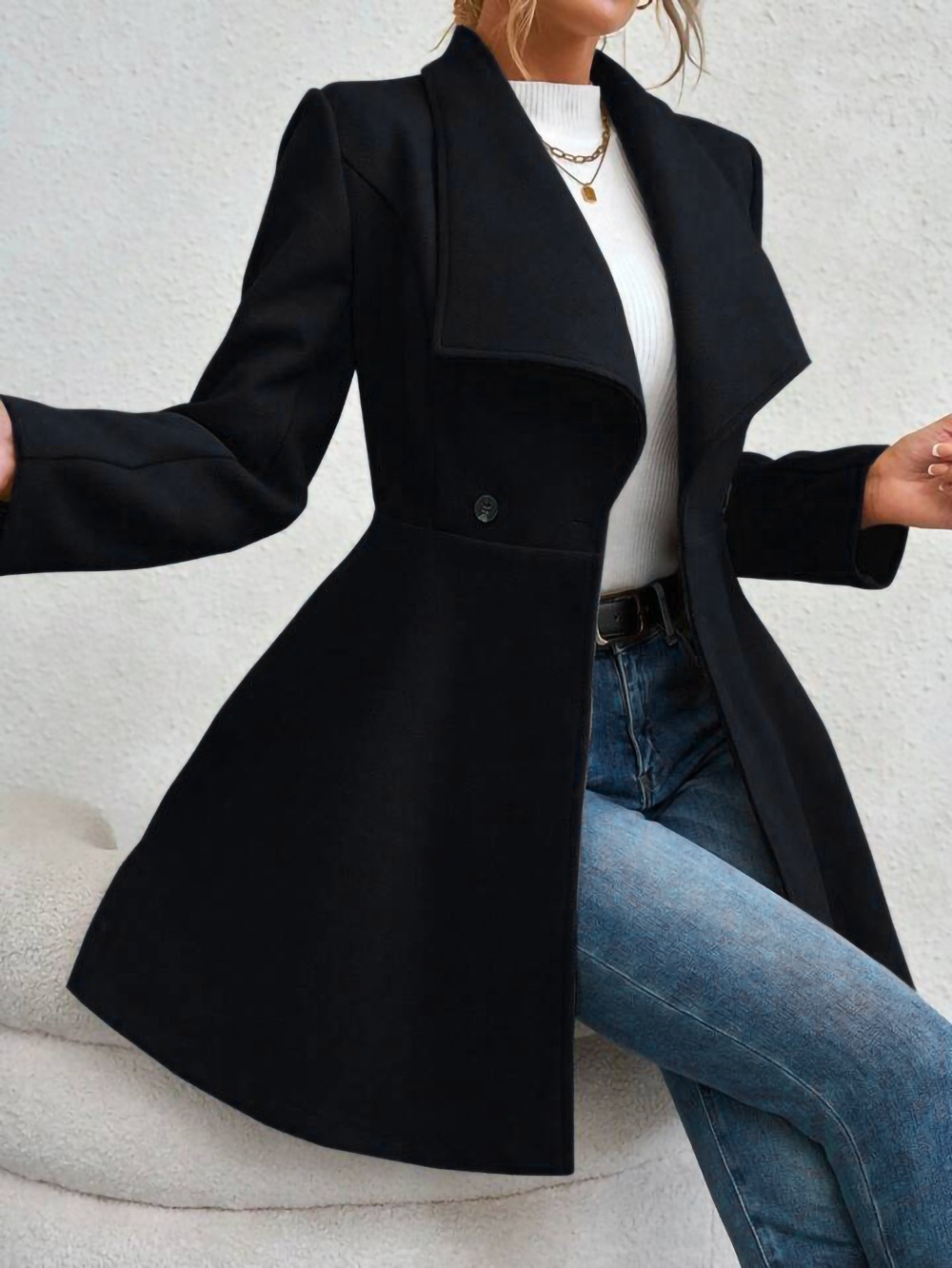 Autumn Winter Fashionable Notc - огляд і ціна Tailored Coat Wool