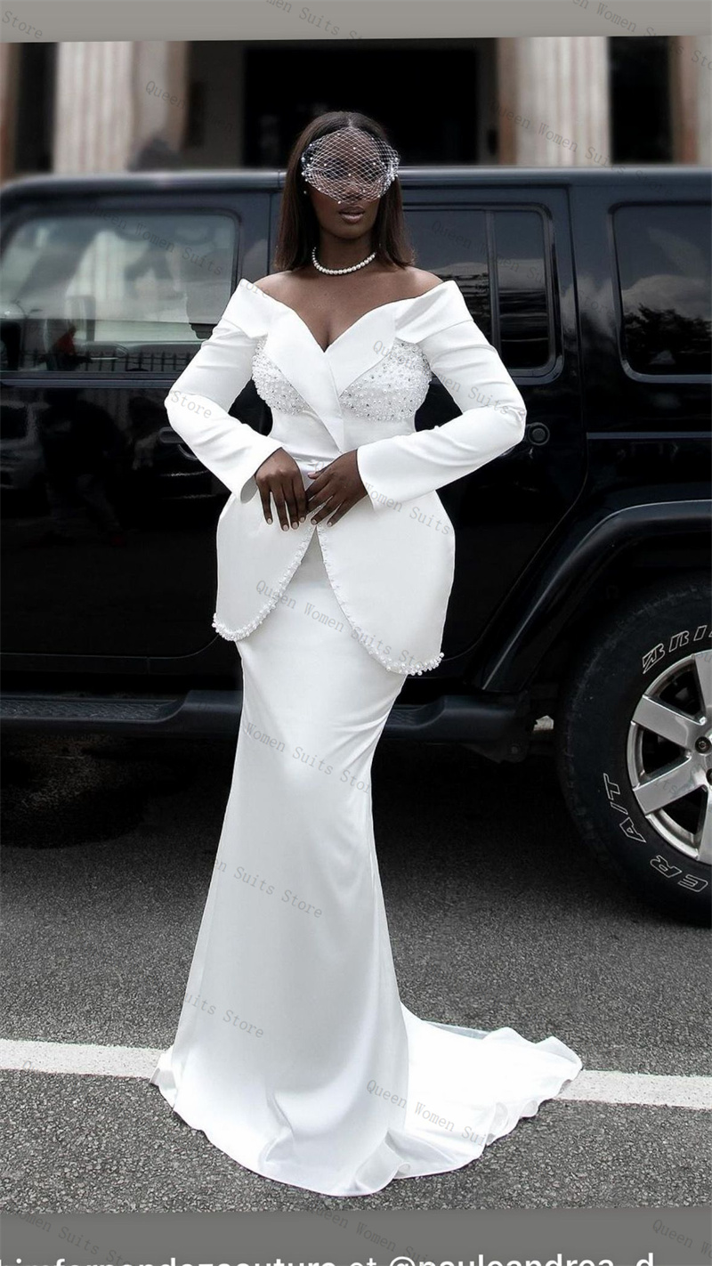 White Pearls Women Suit Skirt  - огляд і ціна Women Formal Wear With Skirt