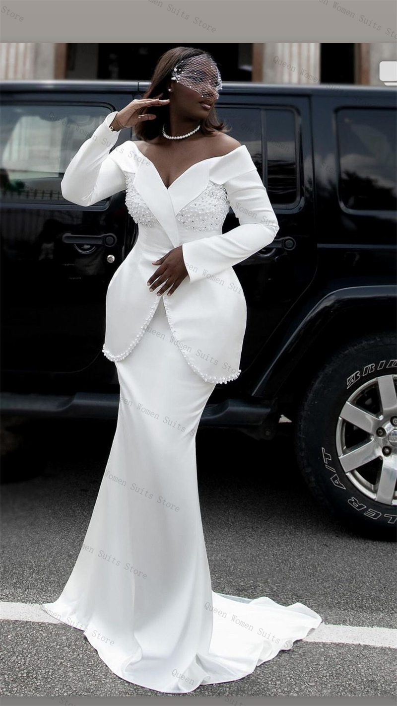 White Pearls Women Suit Skirt  - огляд і ціна Women Formal Wear With Skirt