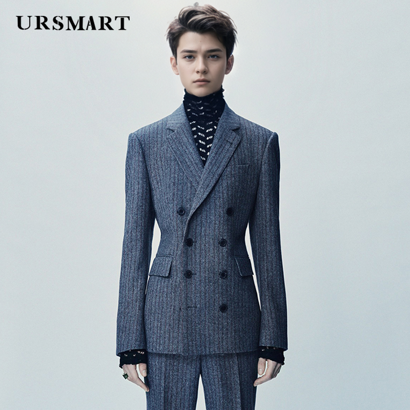 Men's formal suit with double  - огляд і ціна Tailored Coat Wool