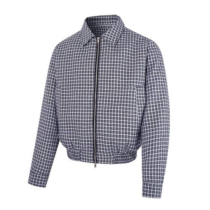 Plaid Check Lapel Zip Up Jacke - огляд і ціна Tailored Coat Wool