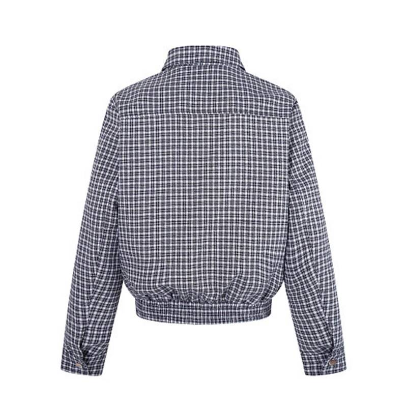 Plaid Check Lapel Zip Up Jacke - огляд і ціна Tailored Coat Wool