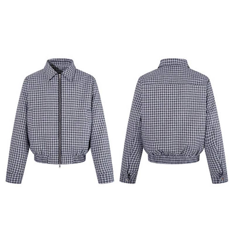 Plaid Check Lapel Zip Up Jacke - огляд і ціна Tailored Coat Wool