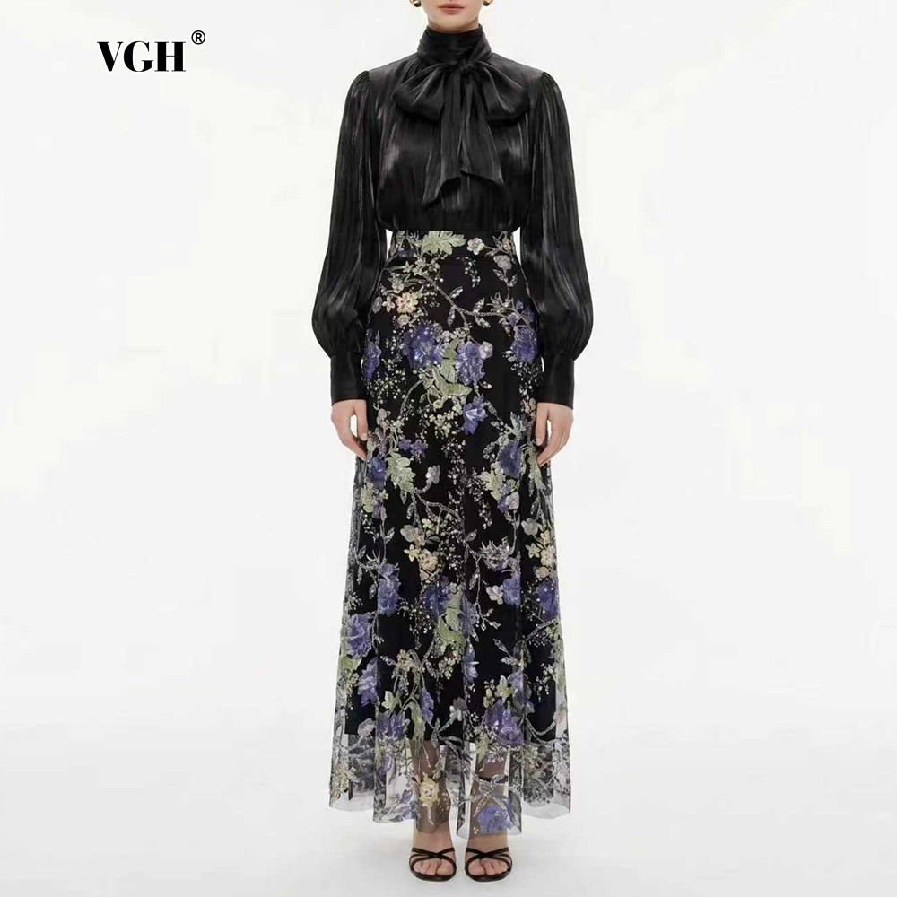 VGH Elegant Chic Black Floral  - огляд і ціна Women Formal Wear With Skirt