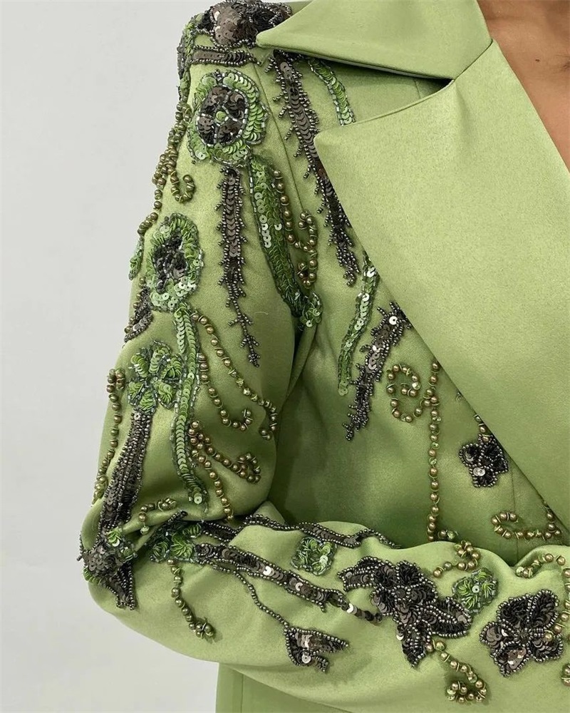 Designer Green Satin Women Sui - огляд і ціна Women Formal Wear Designers