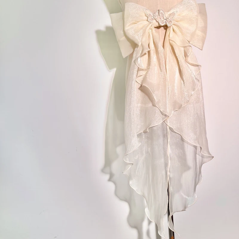 33x75cm Ruffle Wedding Bow wit - огляд і ціна Women'S Formal Wear To A Wedding